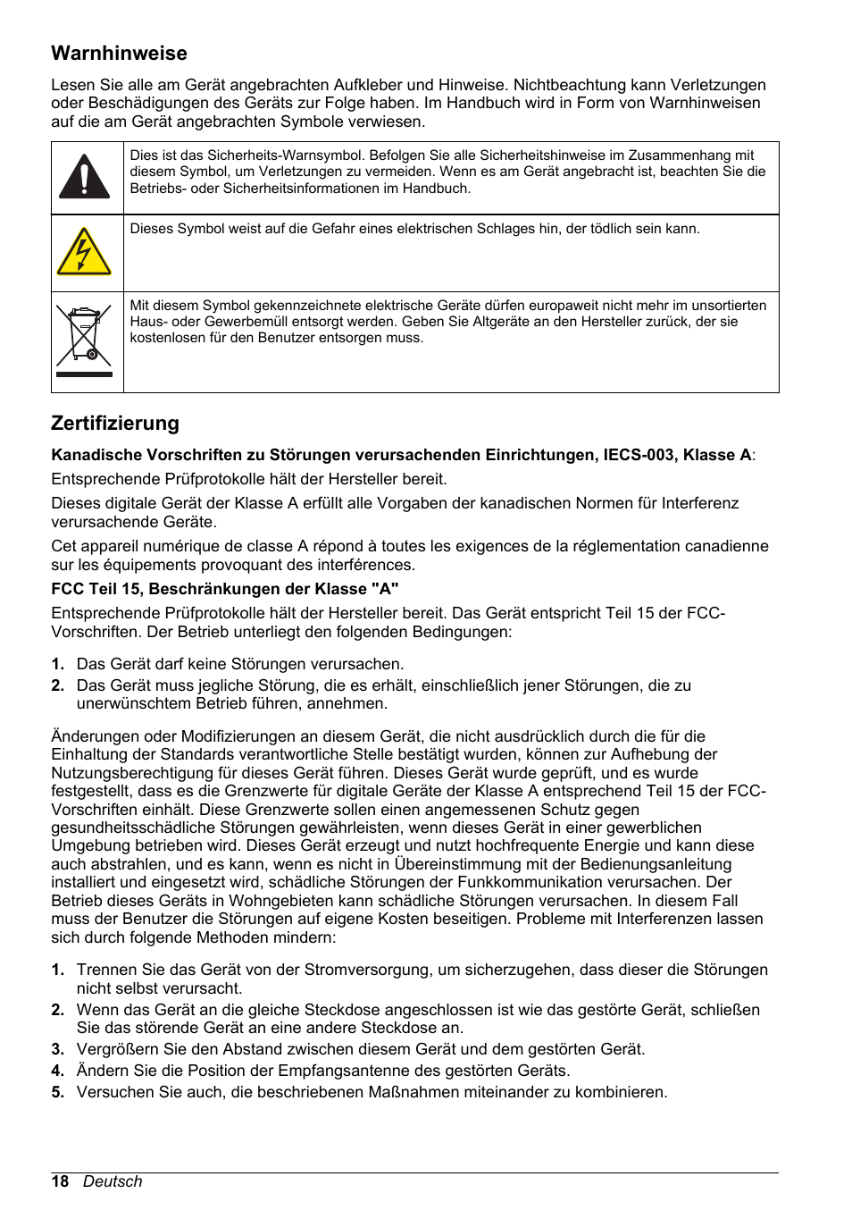 Warnhinweise, Zertifizierung | Hach-Lange DR1900 Basic User Manual User Manual | Page 18 / 318