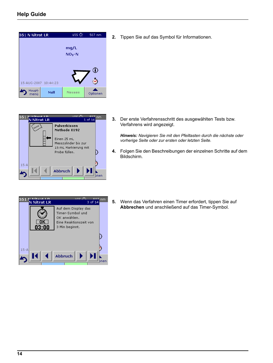 Help guide | Hach-Lange DR 3800 Help Guide User Manual | Page 14 / 46