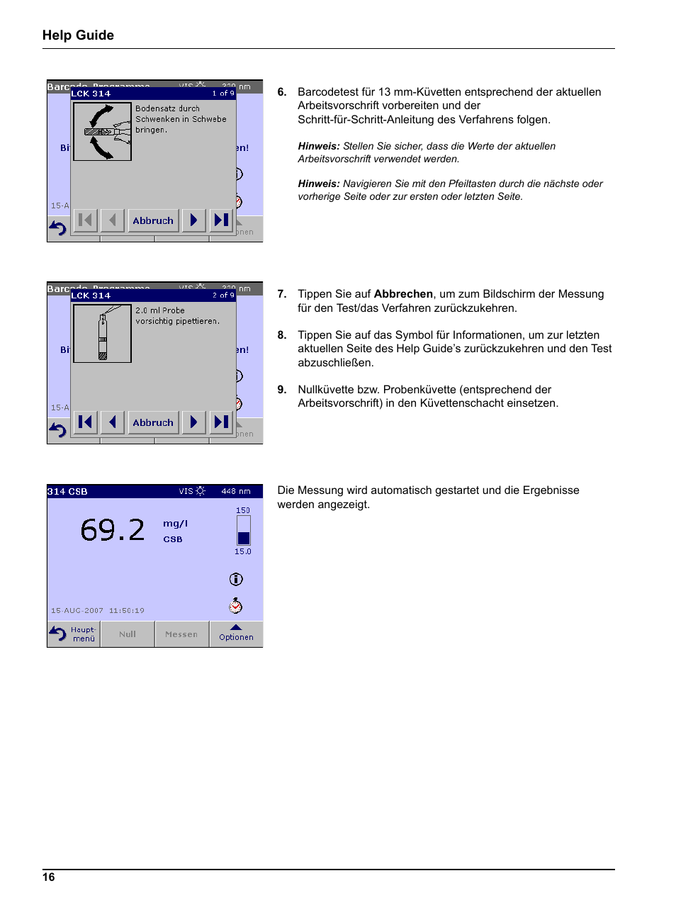 Help guide | Hach-Lange DR 3800 Help Guide User Manual | Page 16 / 46