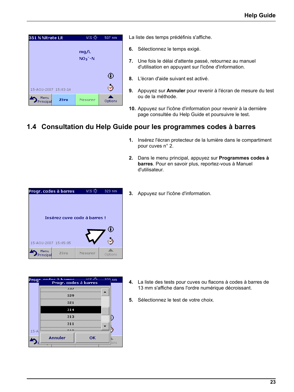 4 consultation du h | Hach-Lange DR 3800 Help Guide User Manual | Page 23 / 46