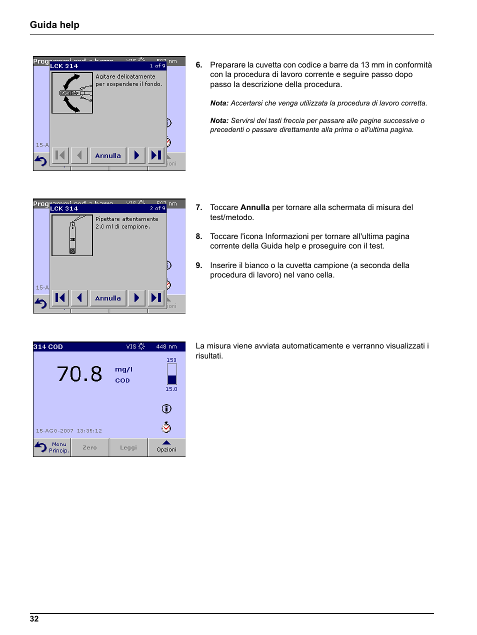 Guida help | Hach-Lange DR 3800 Help Guide User Manual | Page 32 / 46