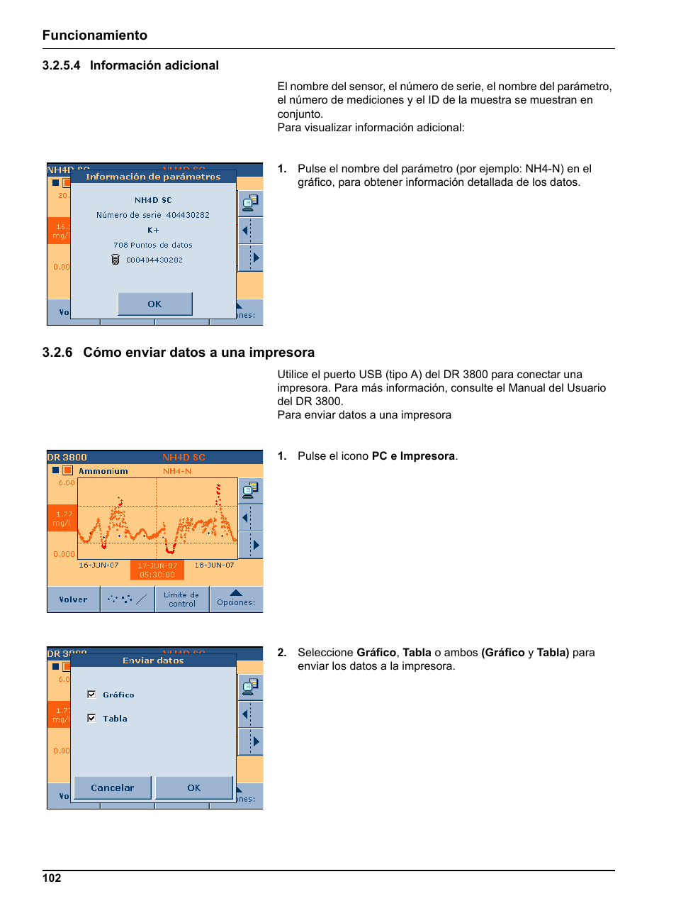 4 información adicional, 6 cómo enviar datos a una impresora | Hach-Lange DR 3800 Additional Software LINK2SC User Manual | Page 114 / 148