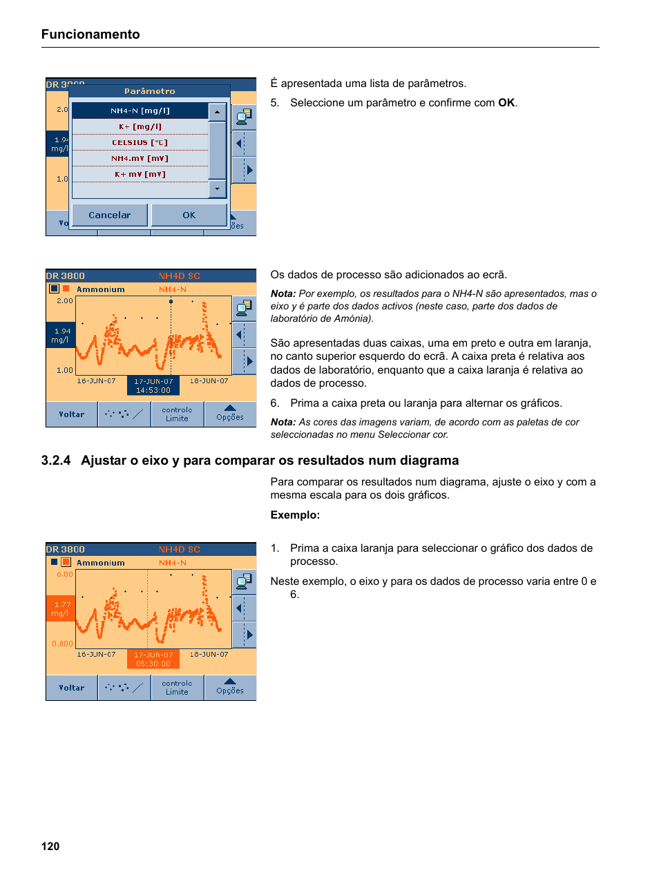Funcionamento | Hach-Lange DR 3800 Additional Software LINK2SC User Manual | Page 132 / 148
