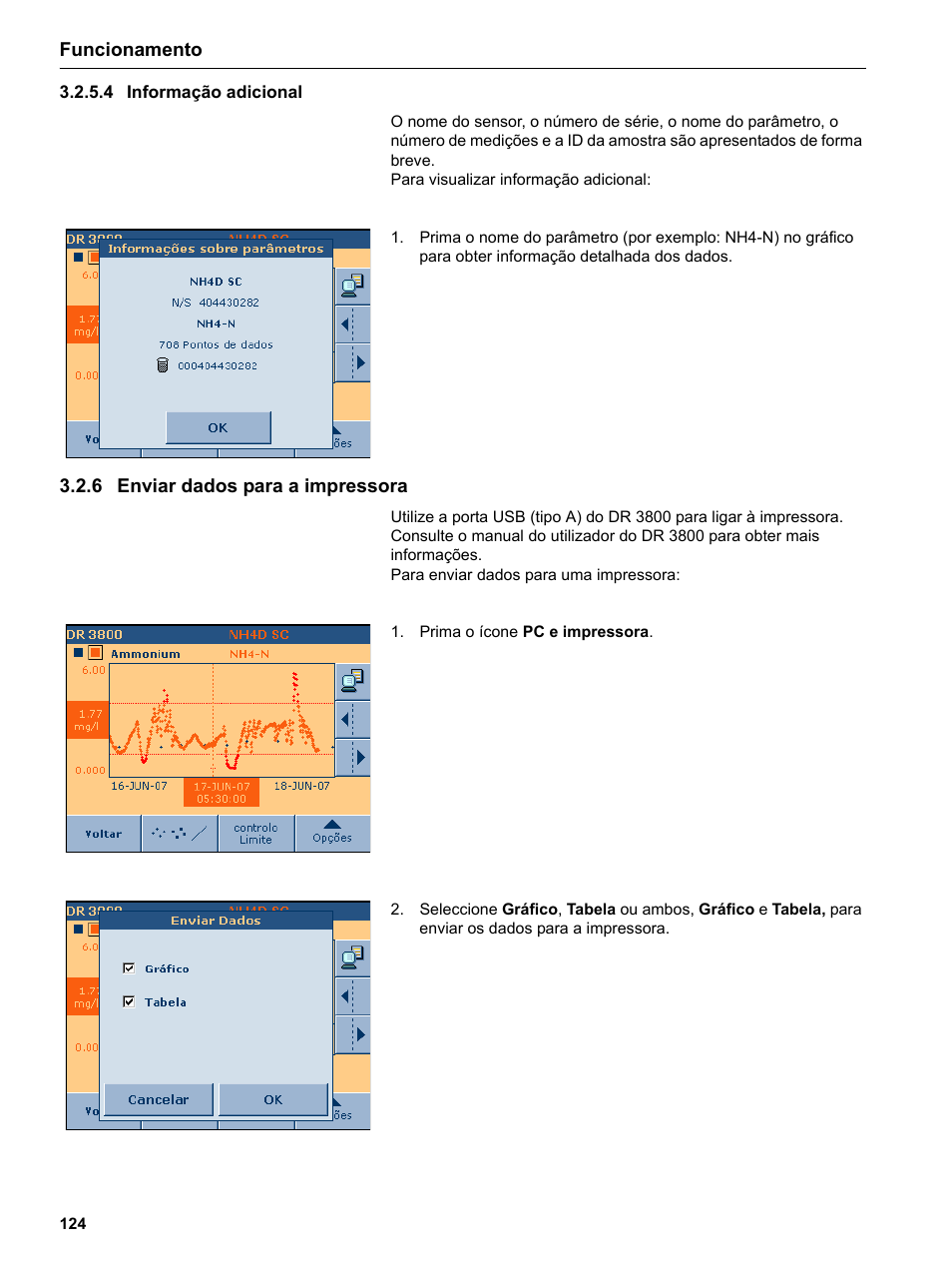 4 informação adicional, 6 enviar dados para a impressora | Hach-Lange DR 3800 Additional Software LINK2SC User Manual | Page 136 / 148