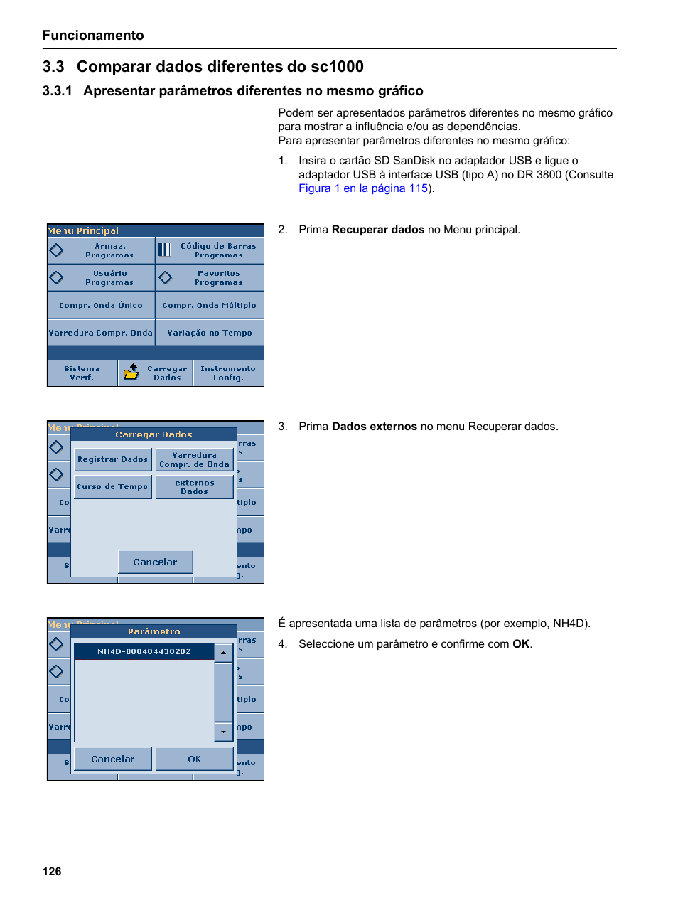 3 comparar dados diferentes do sc1000, 3 comparar dados diferentes, Do sc1000 | Hach-Lange DR 3800 Additional Software LINK2SC User Manual | Page 138 / 148