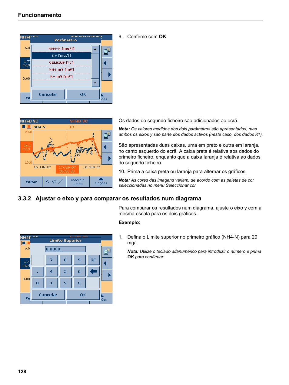 Funcionamento | Hach-Lange DR 3800 Additional Software LINK2SC User Manual | Page 140 / 148