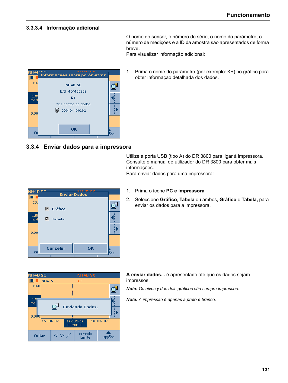 4 informação adicional, 4 enviar dados para a impressora | Hach-Lange DR 3800 Additional Software LINK2SC User Manual | Page 143 / 148