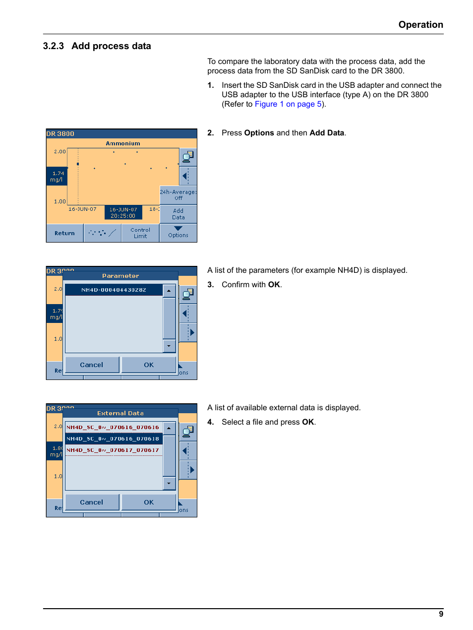 3 add process data | Hach-Lange DR 3800 Additional Software LINK2SC User Manual | Page 21 / 148
