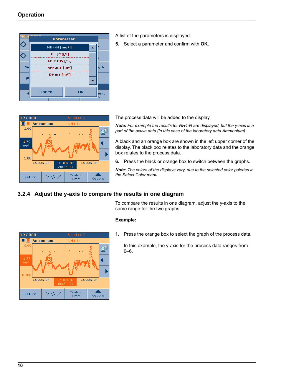 Operation | Hach-Lange DR 3800 Additional Software LINK2SC User Manual | Page 22 / 148