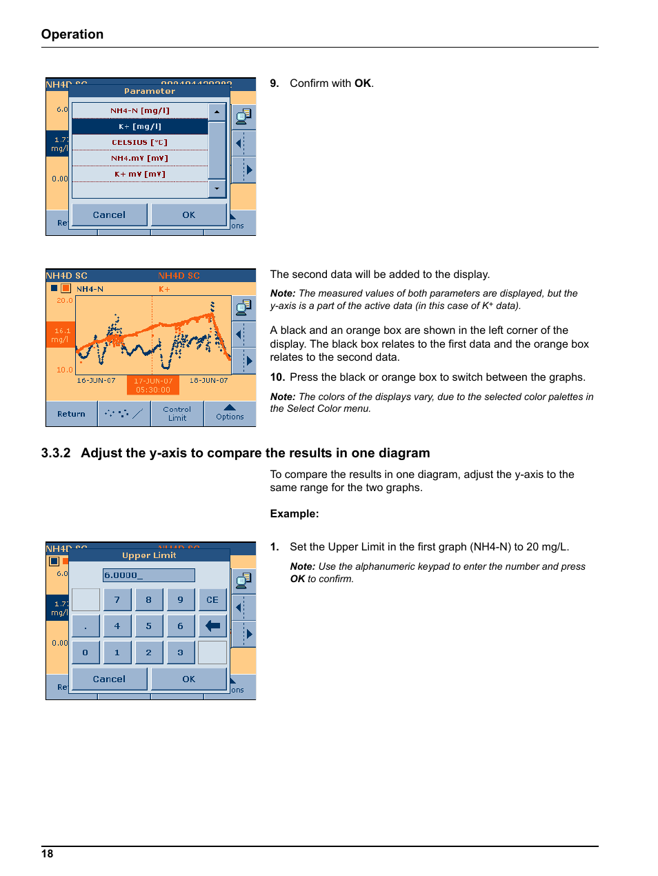 Operation | Hach-Lange DR 3800 Additional Software LINK2SC User Manual | Page 30 / 148