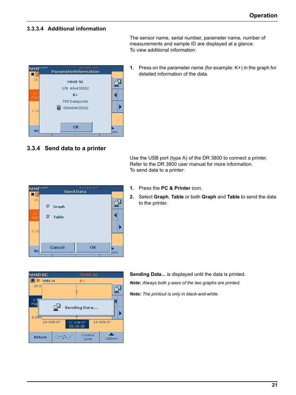 4 additional information, 4 send data to a printer | Hach-Lange DR 3800 Additional Software LINK2SC User Manual | Page 33 / 148