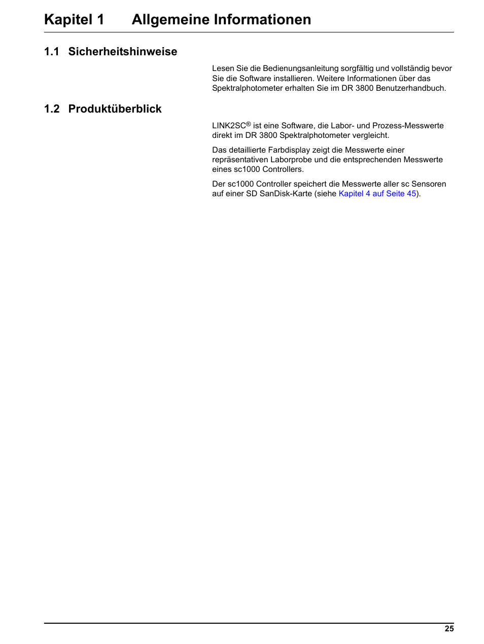 Kapitel 1 allgemeine informationen, 1 sicherheitshinweise, 2 produktüberblick | 1 sicherheitshinweise 1.2 produktüberblick | Hach-Lange DR 3800 Additional Software LINK2SC User Manual | Page 37 / 148
