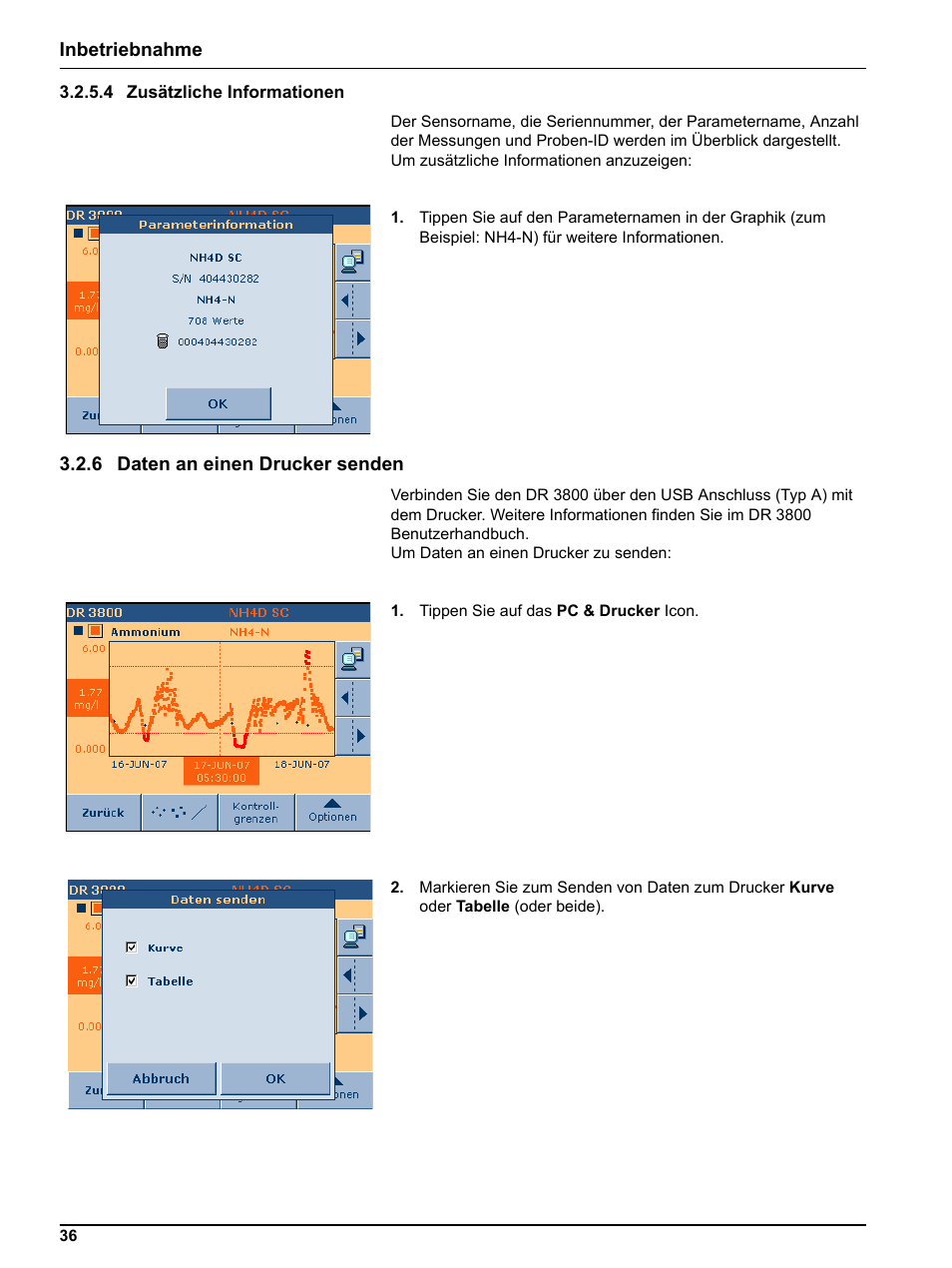 4 zusätzliche informationen, 6 daten an einen drucker senden | Hach-Lange DR 3800 Additional Software LINK2SC User Manual | Page 48 / 148