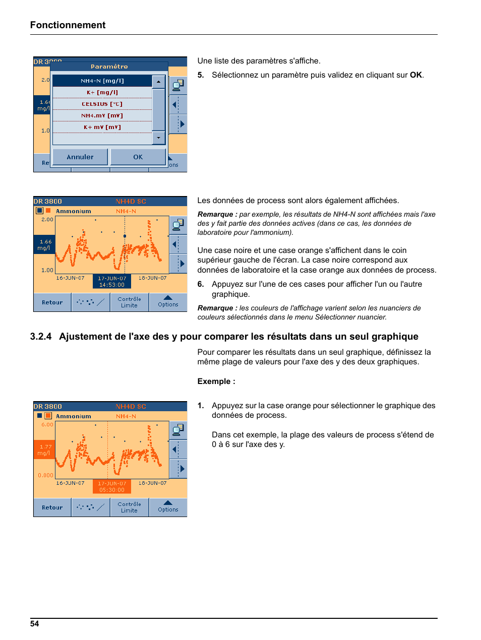 Fonctionnement | Hach-Lange DR 3800 Additional Software LINK2SC User Manual | Page 66 / 148