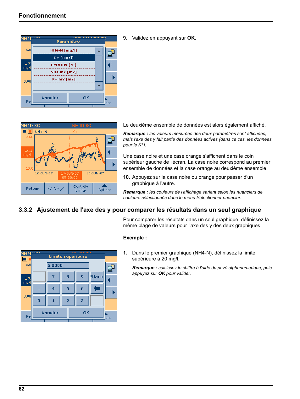 Fonctionnement | Hach-Lange DR 3800 Additional Software LINK2SC User Manual | Page 74 / 148