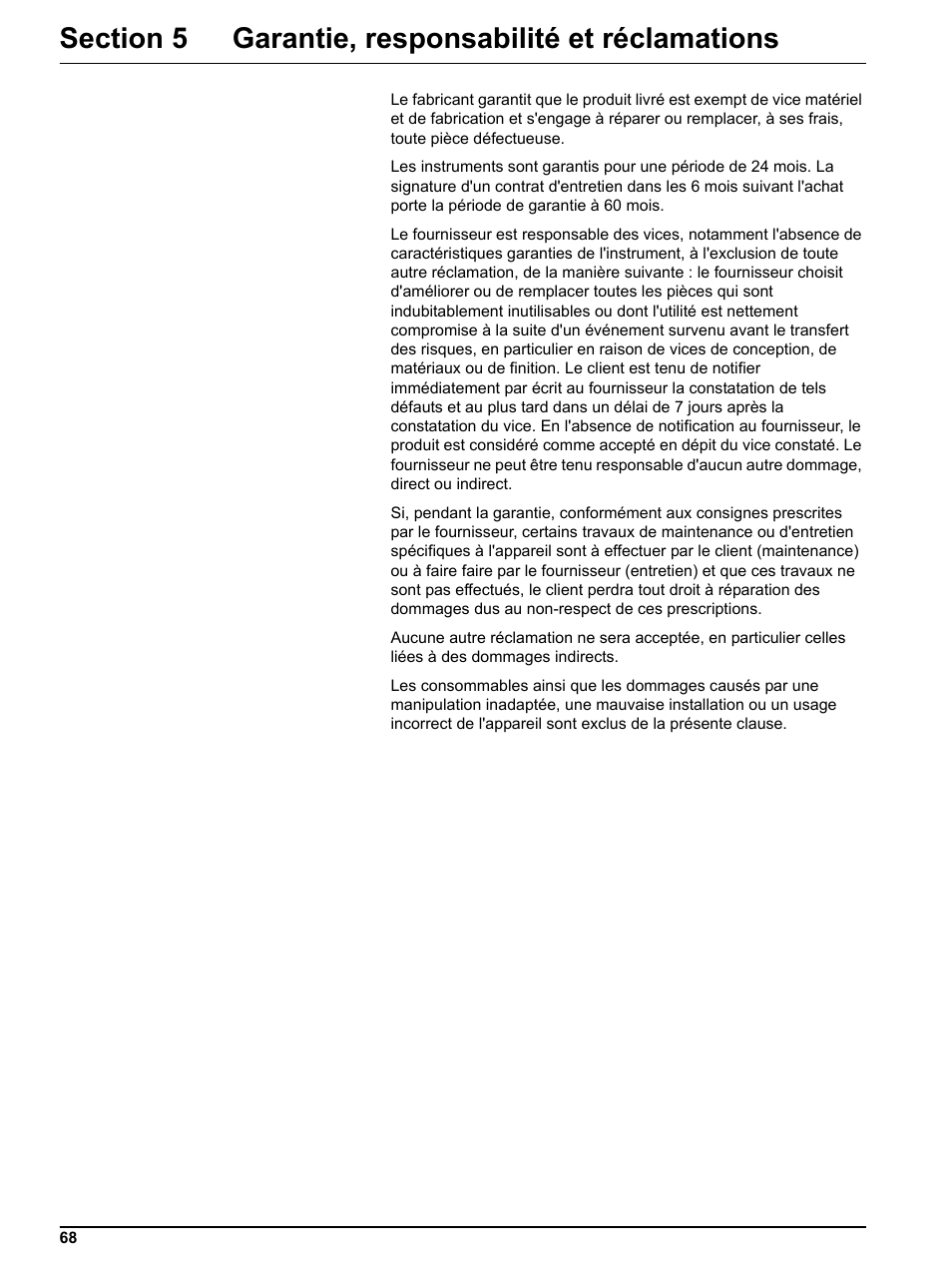 Section 5 garantie, responsabilité et réclamations | Hach-Lange DR 3800 Additional Software LINK2SC User Manual | Page 80 / 148