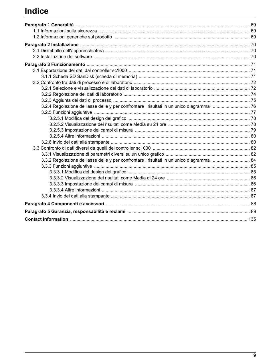 Indice | Hach-Lange DR 3800 Additional Software LINK2SC User Manual | Page 9 / 148