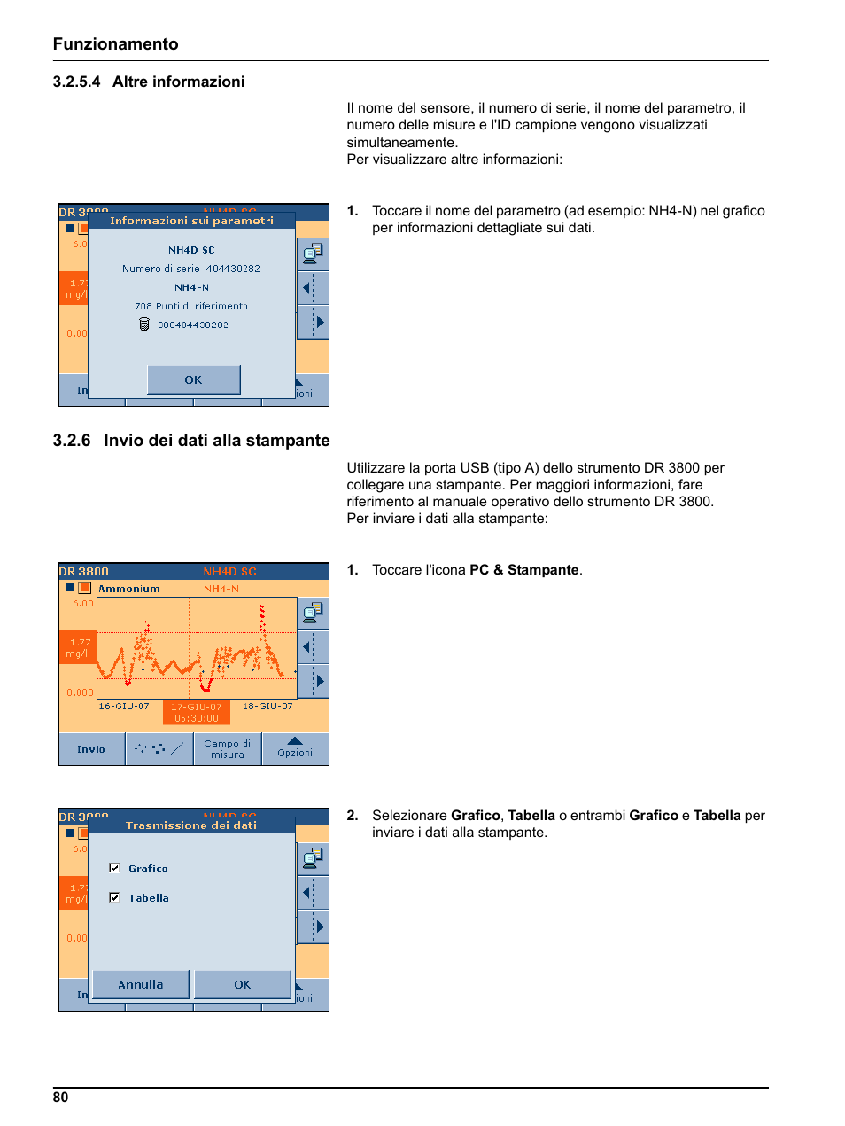 4 altre informazioni, 6 invio dei dati alla stampante | Hach-Lange DR 3800 Additional Software LINK2SC User Manual | Page 92 / 148