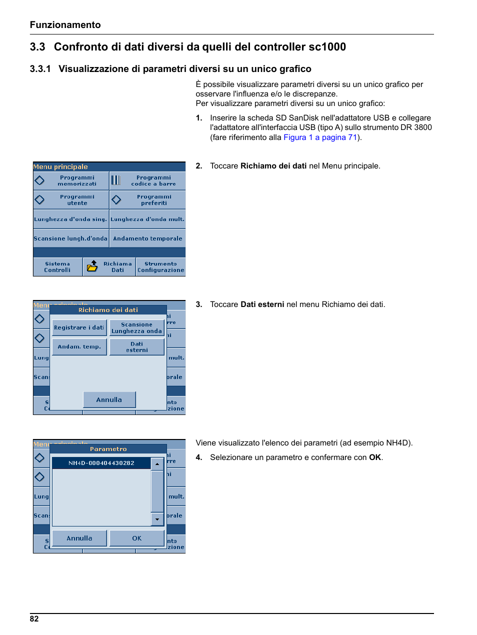 3 confronto di dati diversi da, Quelli del controller sc1000 | Hach-Lange DR 3800 Additional Software LINK2SC User Manual | Page 94 / 148