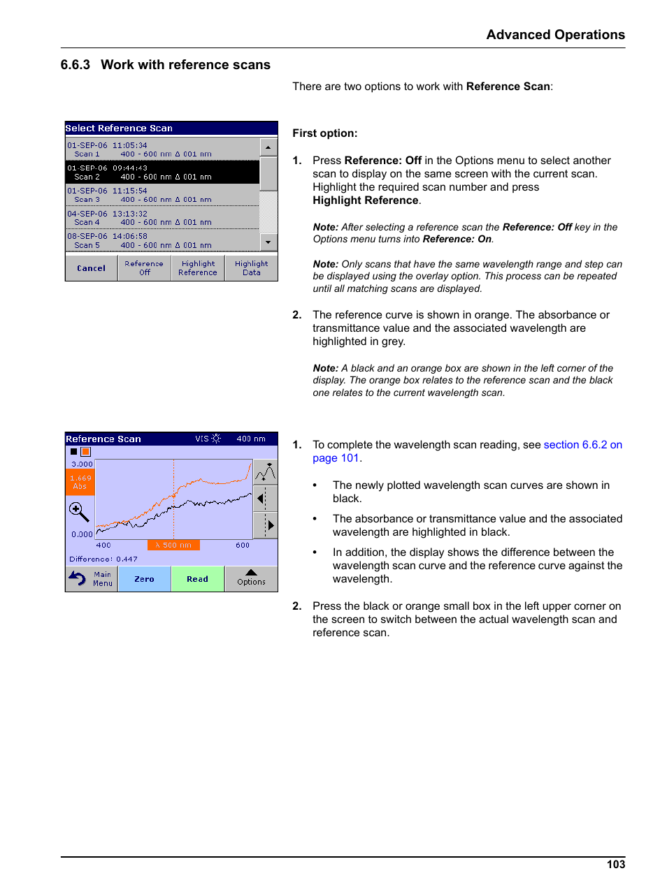 3 work with reference scans | Hach-Lange DR 3800 User Manual User Manual | Page 103 / 152