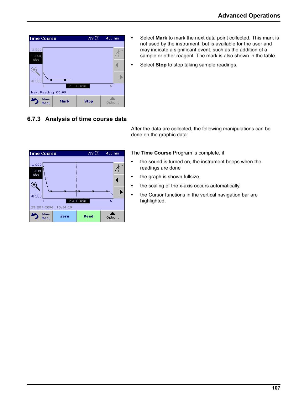 3 analysis of time course data, Advanced operations | Hach-Lange DR 3800 User Manual User Manual | Page 107 / 152