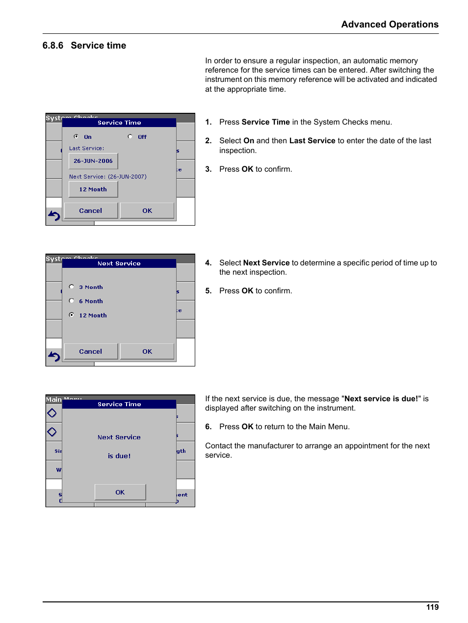 6 service time | Hach-Lange DR 3800 User Manual User Manual | Page 119 / 152