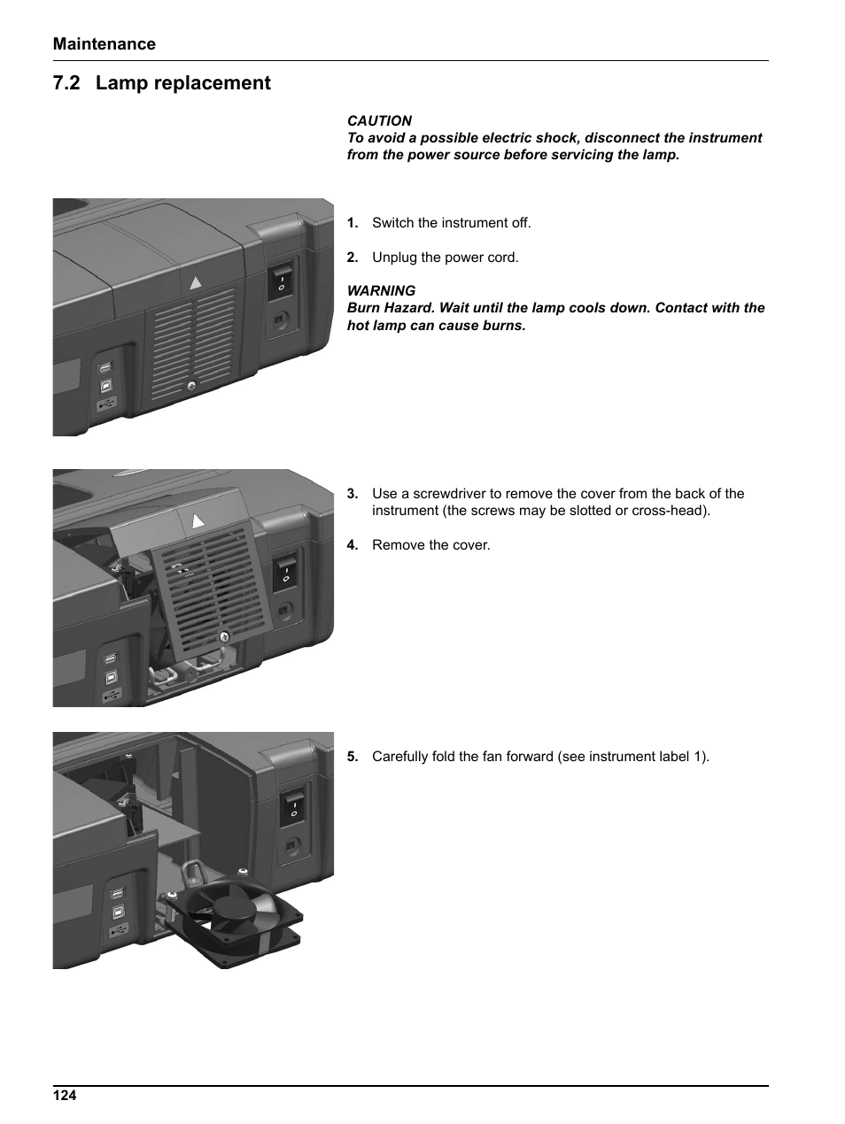 2 lamp replacement | Hach-Lange DR 3800 User Manual User Manual | Page 124 / 152