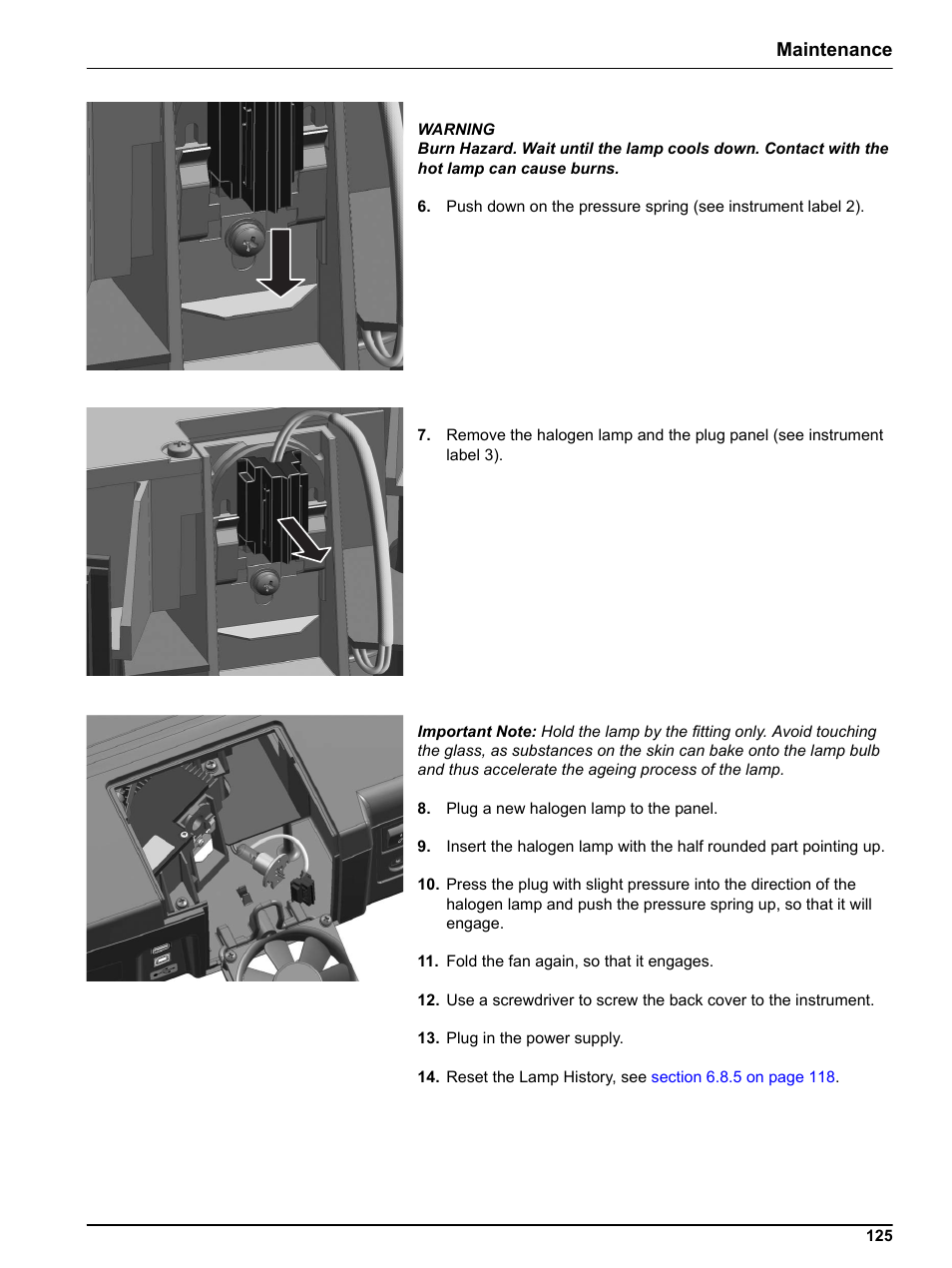 Maintenance | Hach-Lange DR 3800 User Manual User Manual | Page 125 / 152