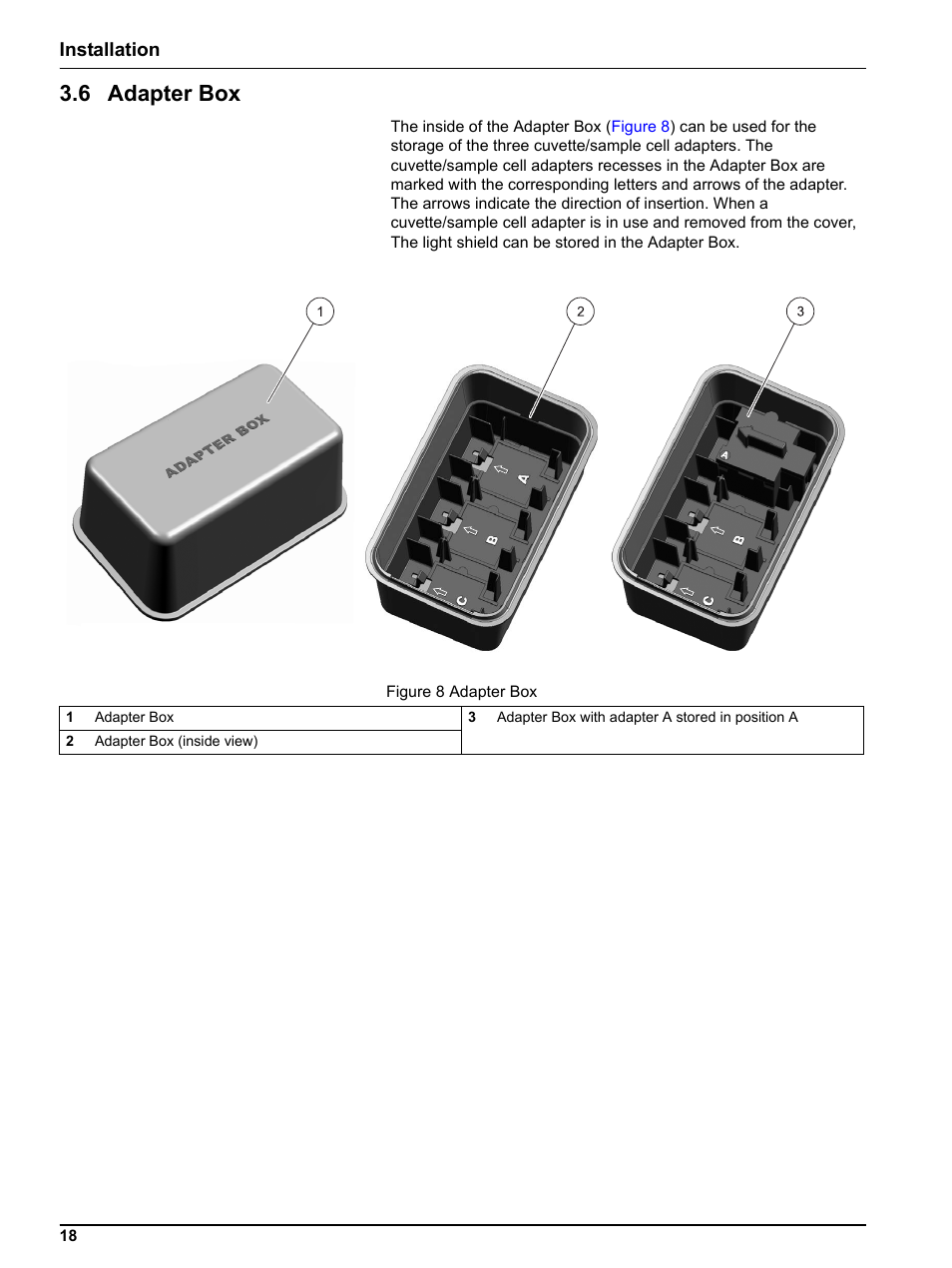 6 adapter box, R box, Installation | Hach-Lange DR 3800 User Manual User Manual | Page 18 / 152