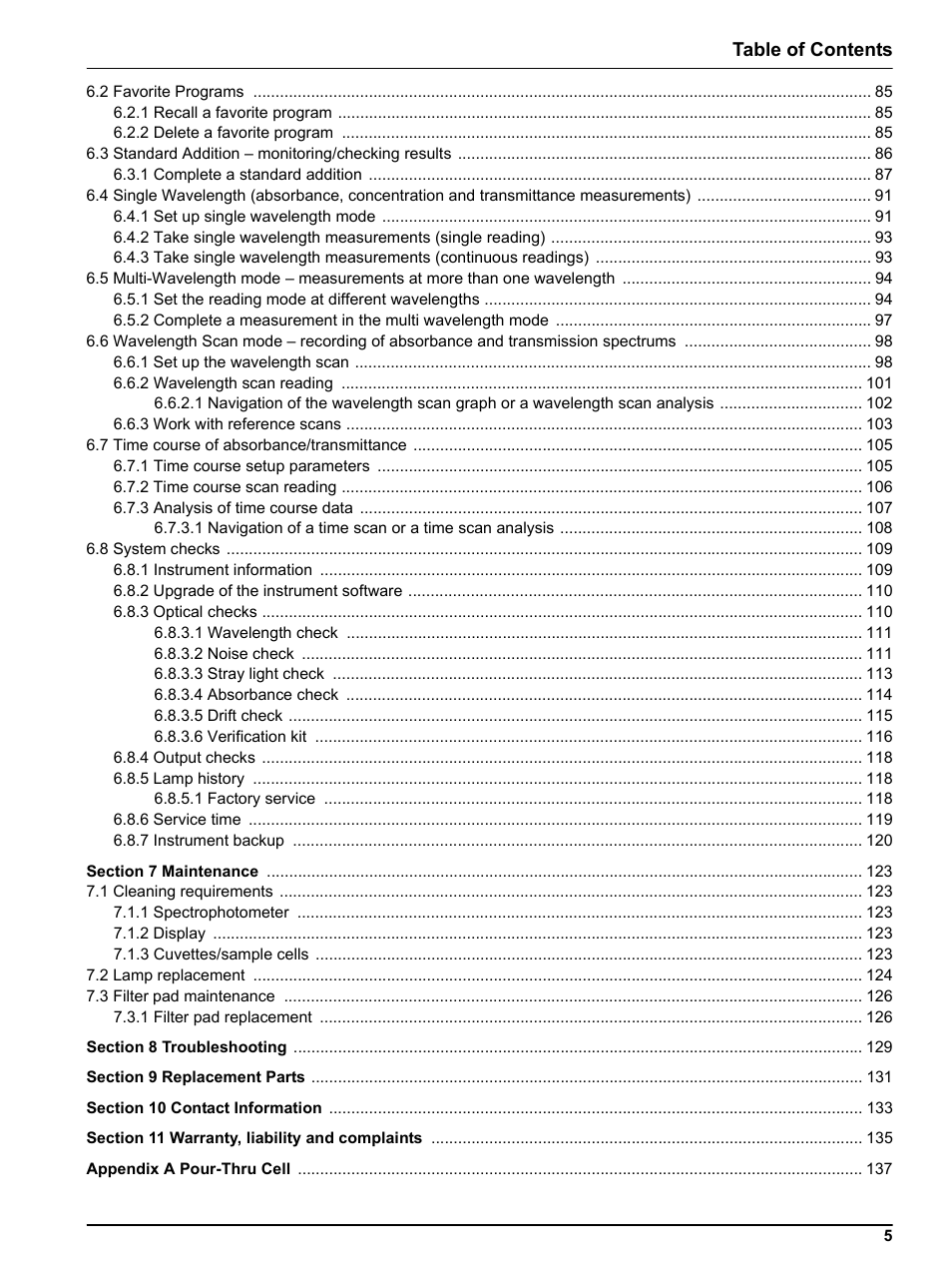 Hach-Lange DR 3800 User Manual User Manual | Page 5 / 152