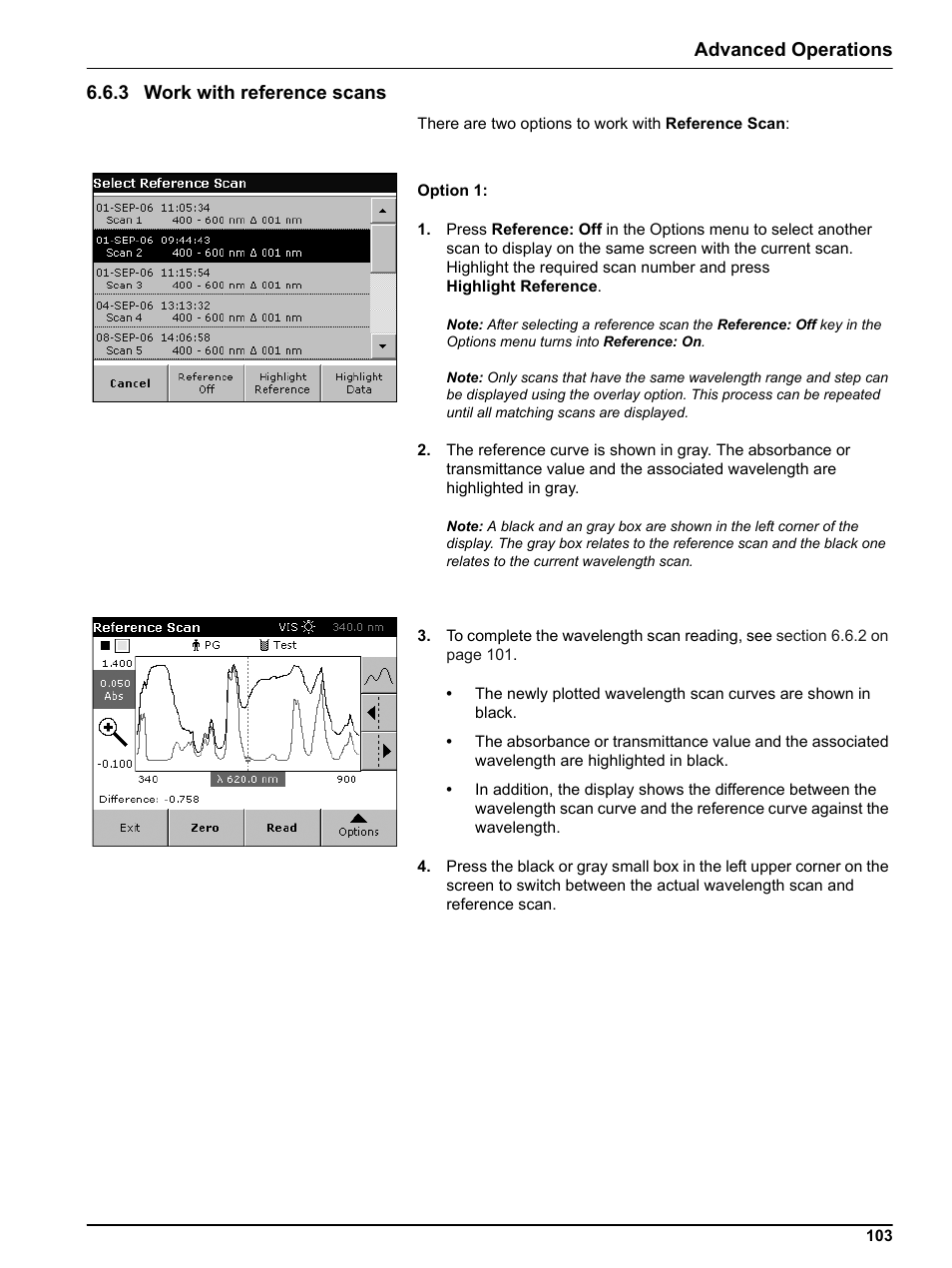 3 work with reference scans, 3 work wit | Hach-Lange DR 5000 User Manual User Manual | Page 103 / 140