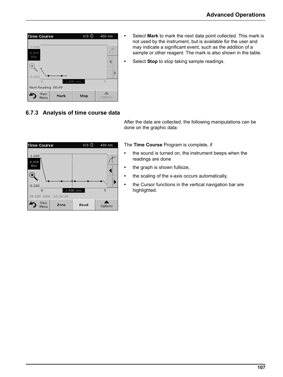 3 analysis of time course data, Advanced operations | Hach-Lange DR 5000 User Manual User Manual | Page 107 / 140