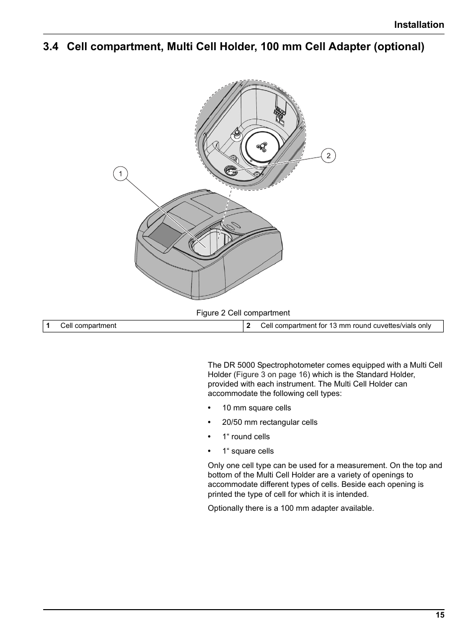 Installation | Hach-Lange DR 5000 User Manual User Manual | Page 15 / 140