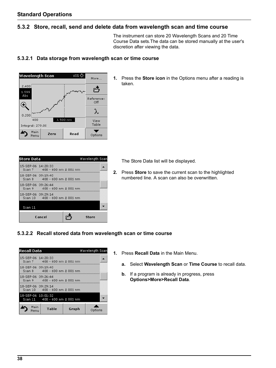 1 data storage from wavelength scan or time course | Hach-Lange DR 5000 User Manual User Manual | Page 38 / 140
