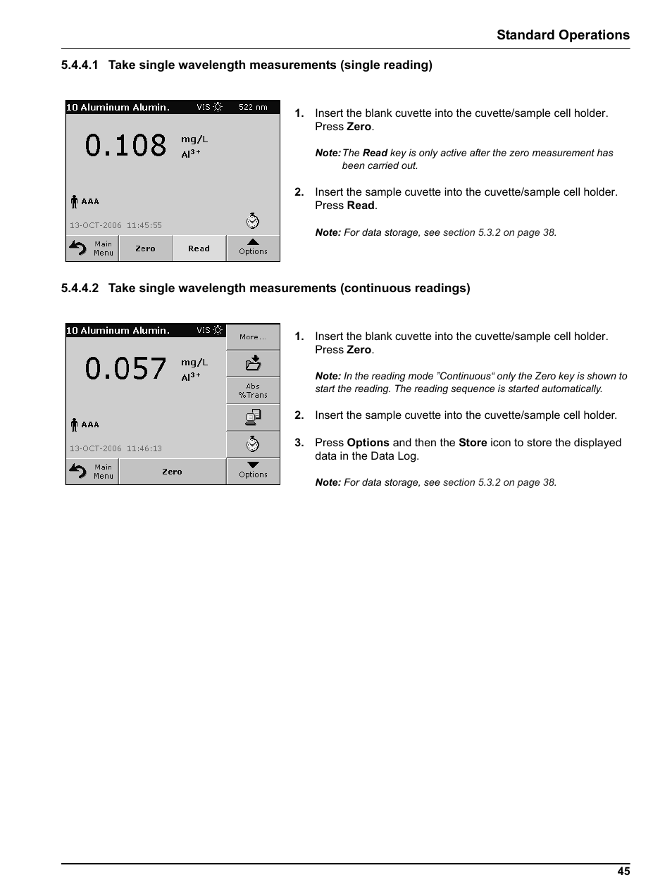 Standard operations | Hach-Lange DR 5000 User Manual User Manual | Page 45 / 140