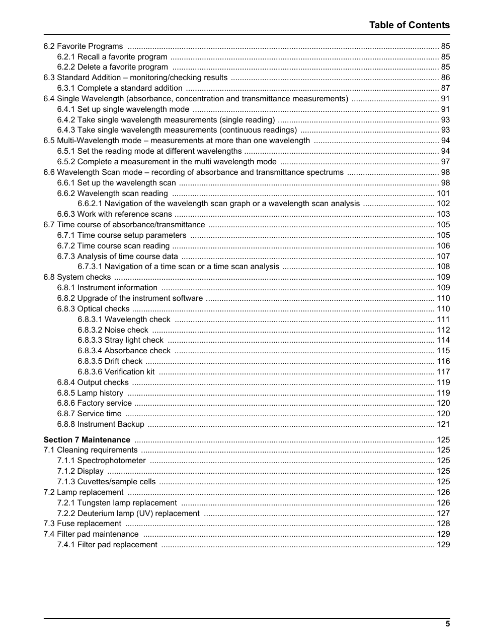 Hach-Lange DR 5000 User Manual User Manual | Page 5 / 140