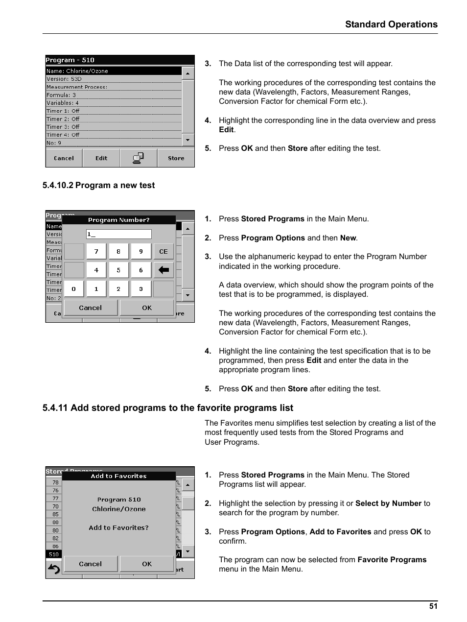 2 program a new test, 11 add st, Standard operations | Hach-Lange DR 5000 User Manual User Manual | Page 51 / 140