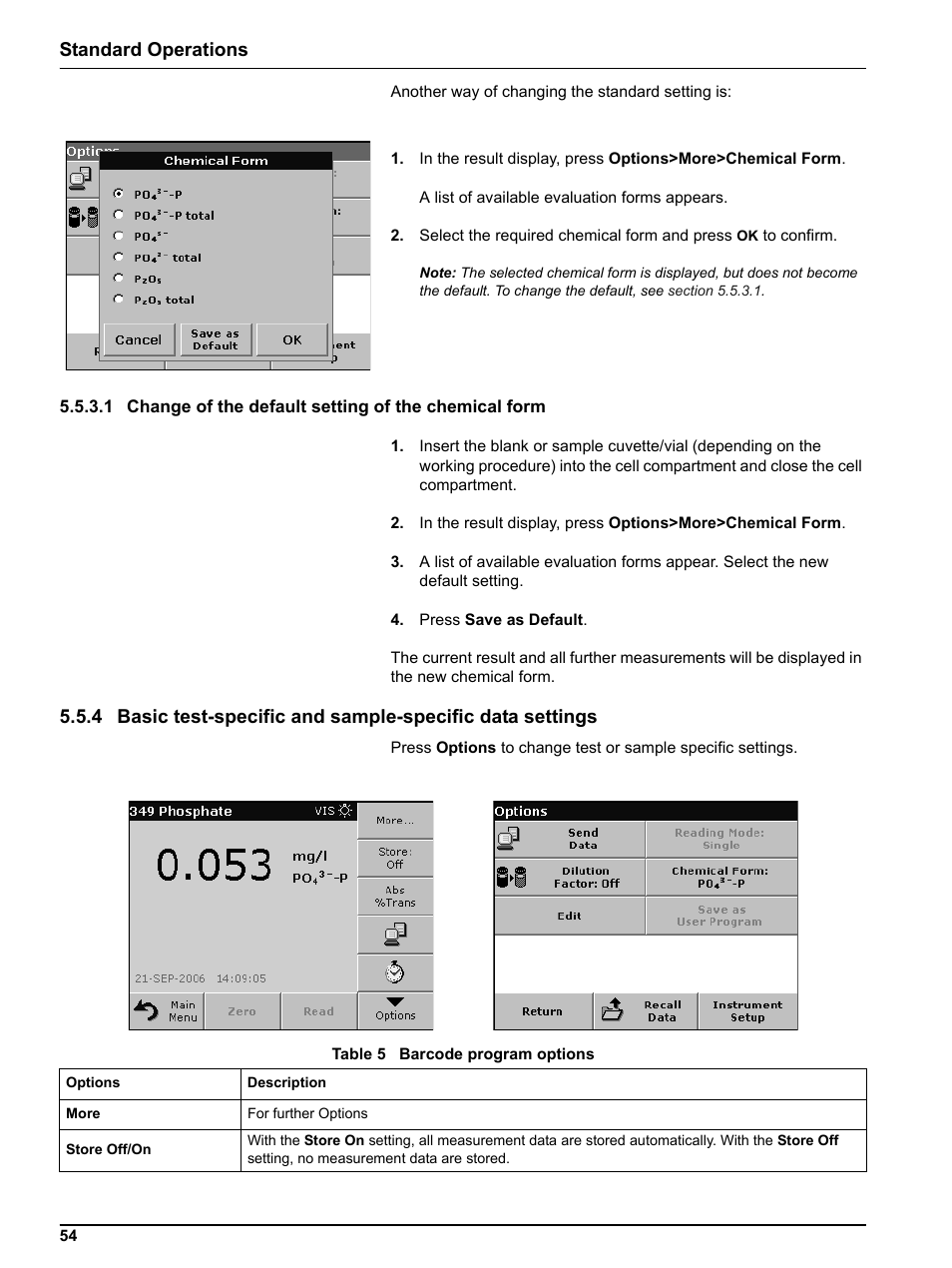 1 change, Standard operations | Hach-Lange DR 5000 User Manual User Manual | Page 54 / 140