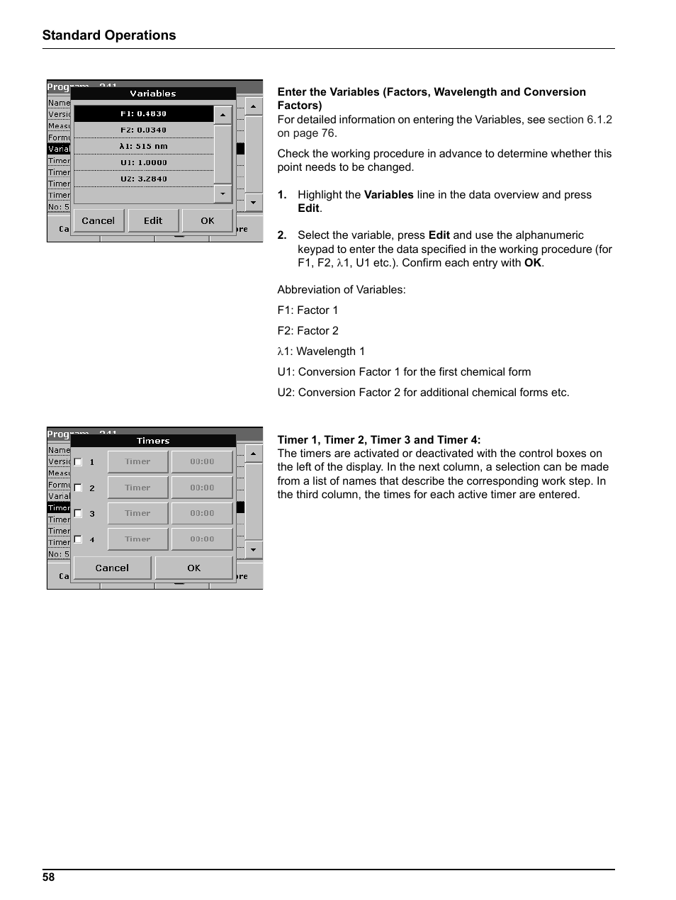 Standard operations | Hach-Lange DR 5000 User Manual User Manual | Page 58 / 140