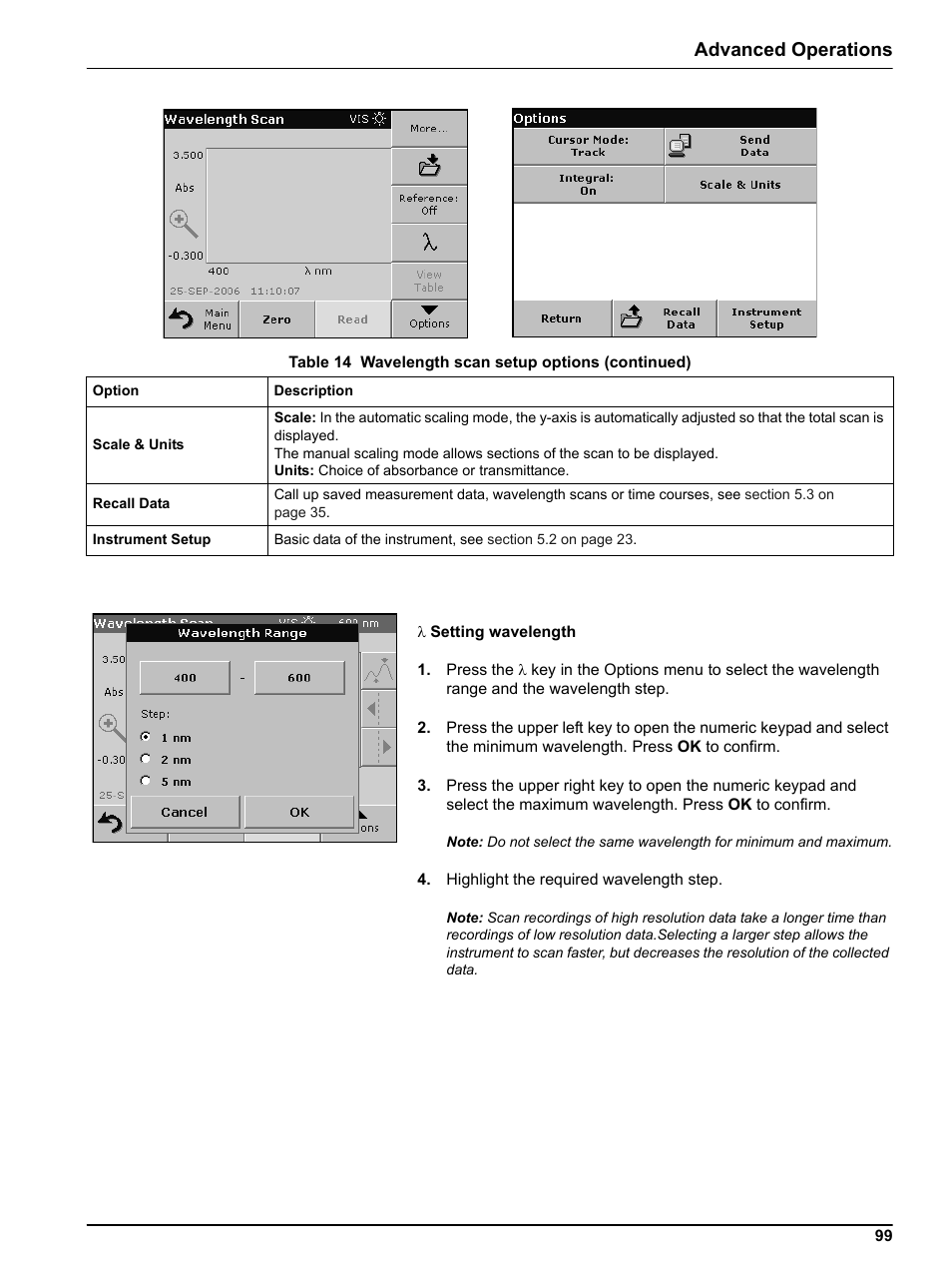 Advanced operations | Hach-Lange DR 5000 User Manual User Manual | Page 99 / 140