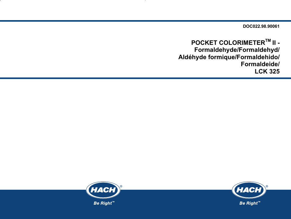 Hach-Lange POCKET Colorimeter II Application Instruction User Manual | 118 pages