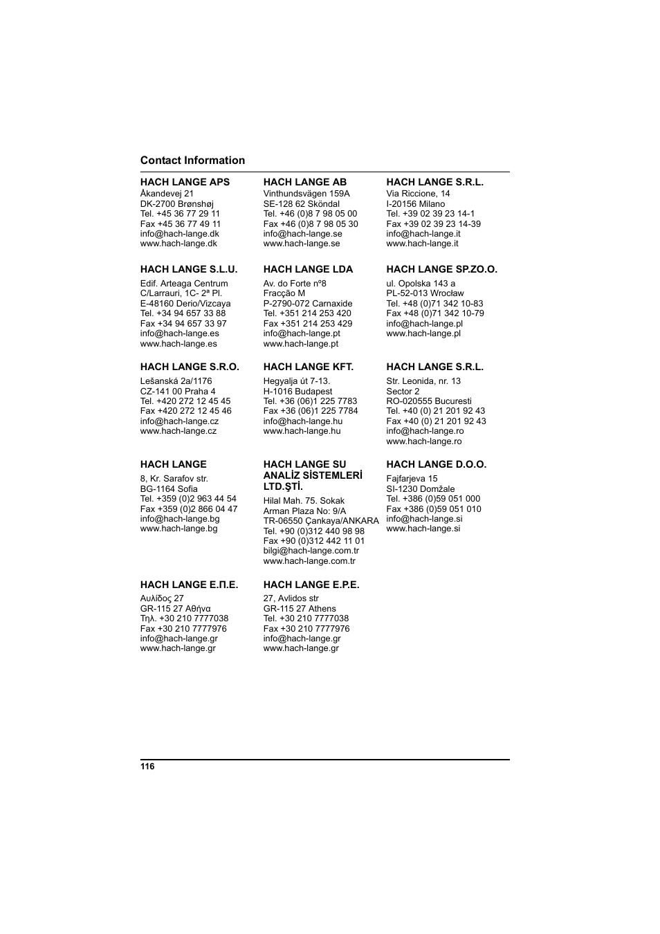 Hach-Lange POCKET Colorimeter II Application Instruction User Manual | Page 116 / 118