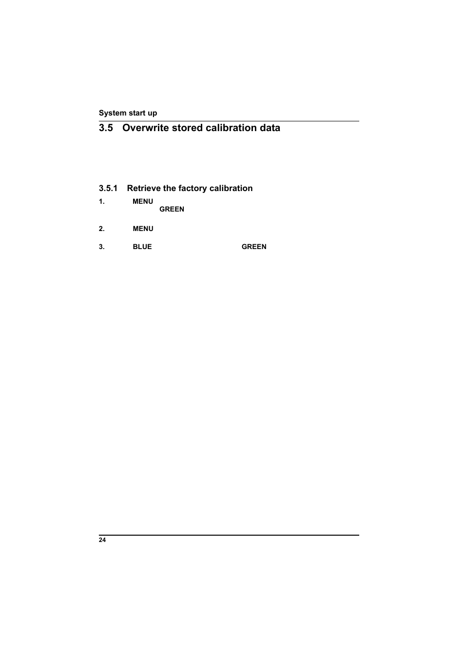 5 overwrite stored calibration data, 1 retrieve the factory calibration, Rst. see | 1 retrieve the factory | Hach-Lange POCKET Colorimeter II Application Instruction User Manual | Page 24 / 118