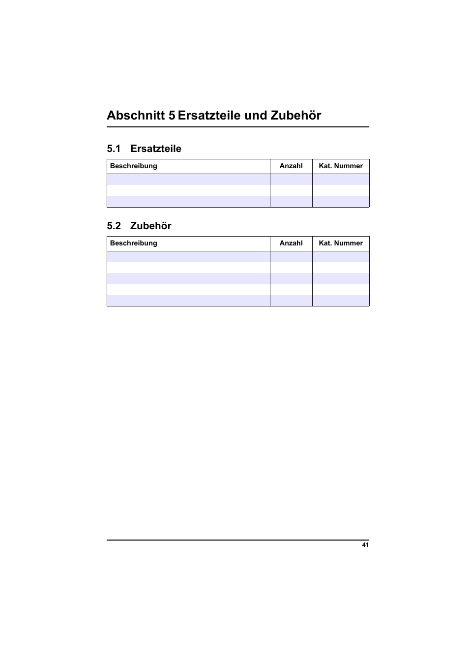 Abschnitt 5 ersatzteile und zubehör, 1 ersatzteile, 2 zubehör | Hach-Lange POCKET Colorimeter II Application Instruction User Manual | Page 41 / 118