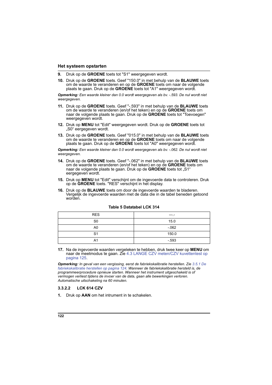 Table 5 datatabel lck 314, 2 lck 614 czv | Hach-Lange PCII-COD LCK 014_114_314_614 User Manual | Page 124 / 152