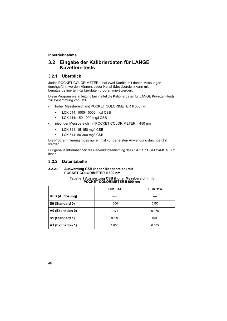 1 überblick, 2 datentabelle | Hach-Lange PCII-COD LCK 014_114_314_614 User Manual | Page 42 / 152