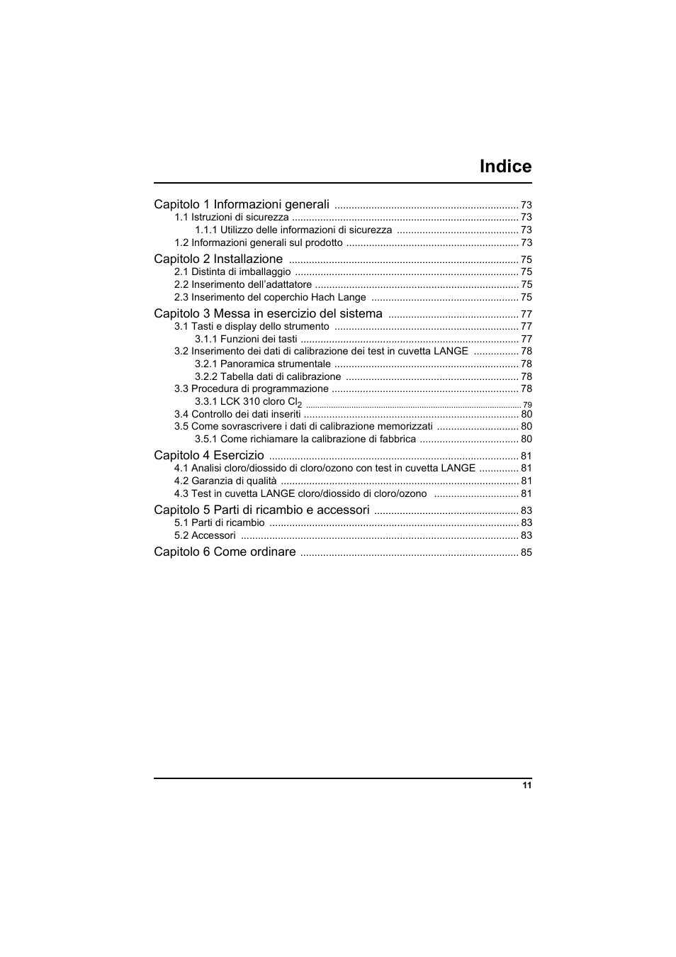 Indice | Hach-Lange PCII-Chlorine LCK 310 User Manual | Page 12 / 116