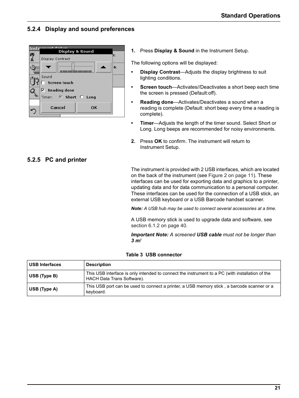 4 display and sound preferences, 5 pc and printer | Hach-Lange DR2800 eco User Manual | Page 21 / 64