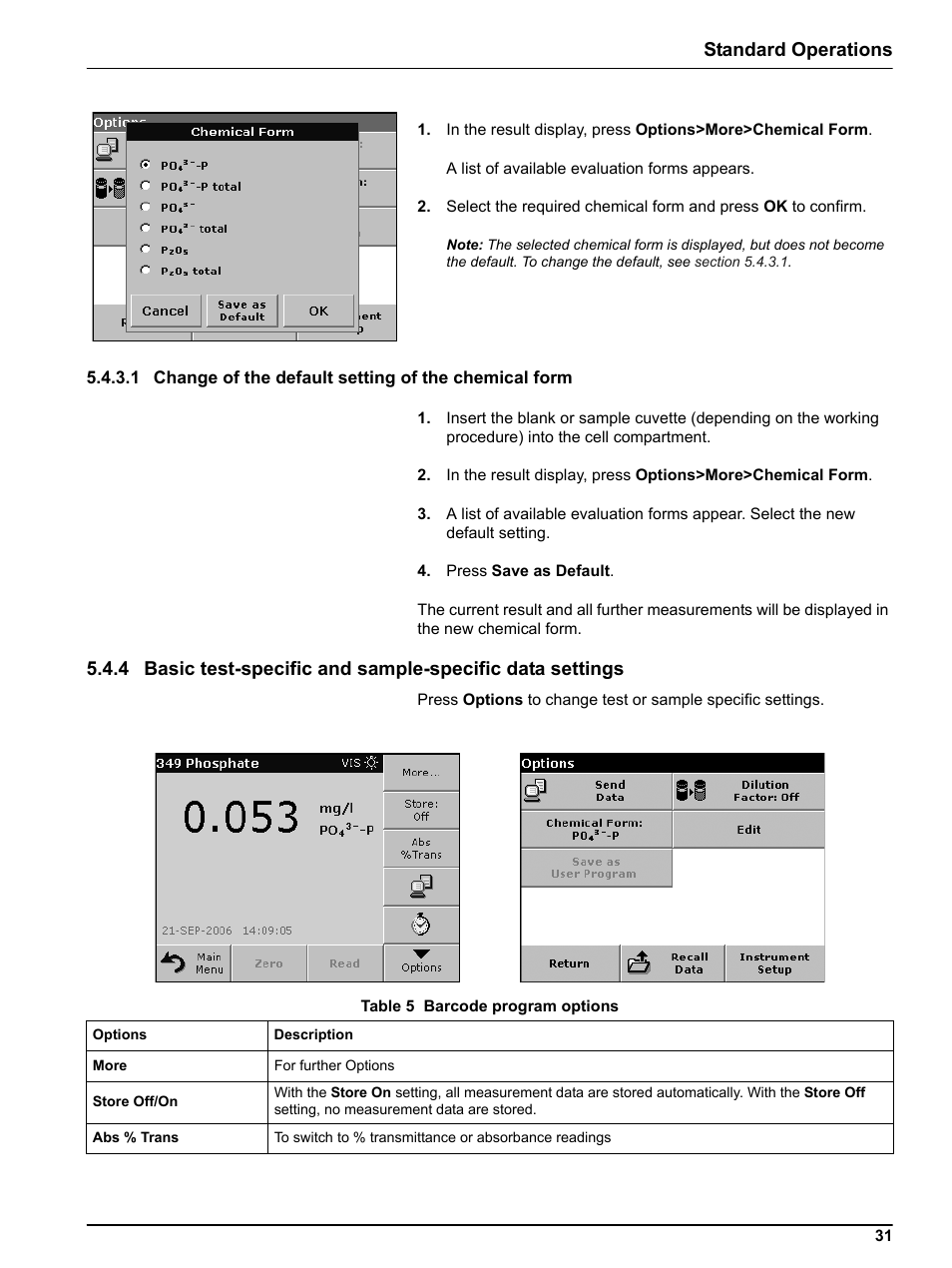 Standard operations | Hach-Lange DR2800 eco User Manual | Page 31 / 64