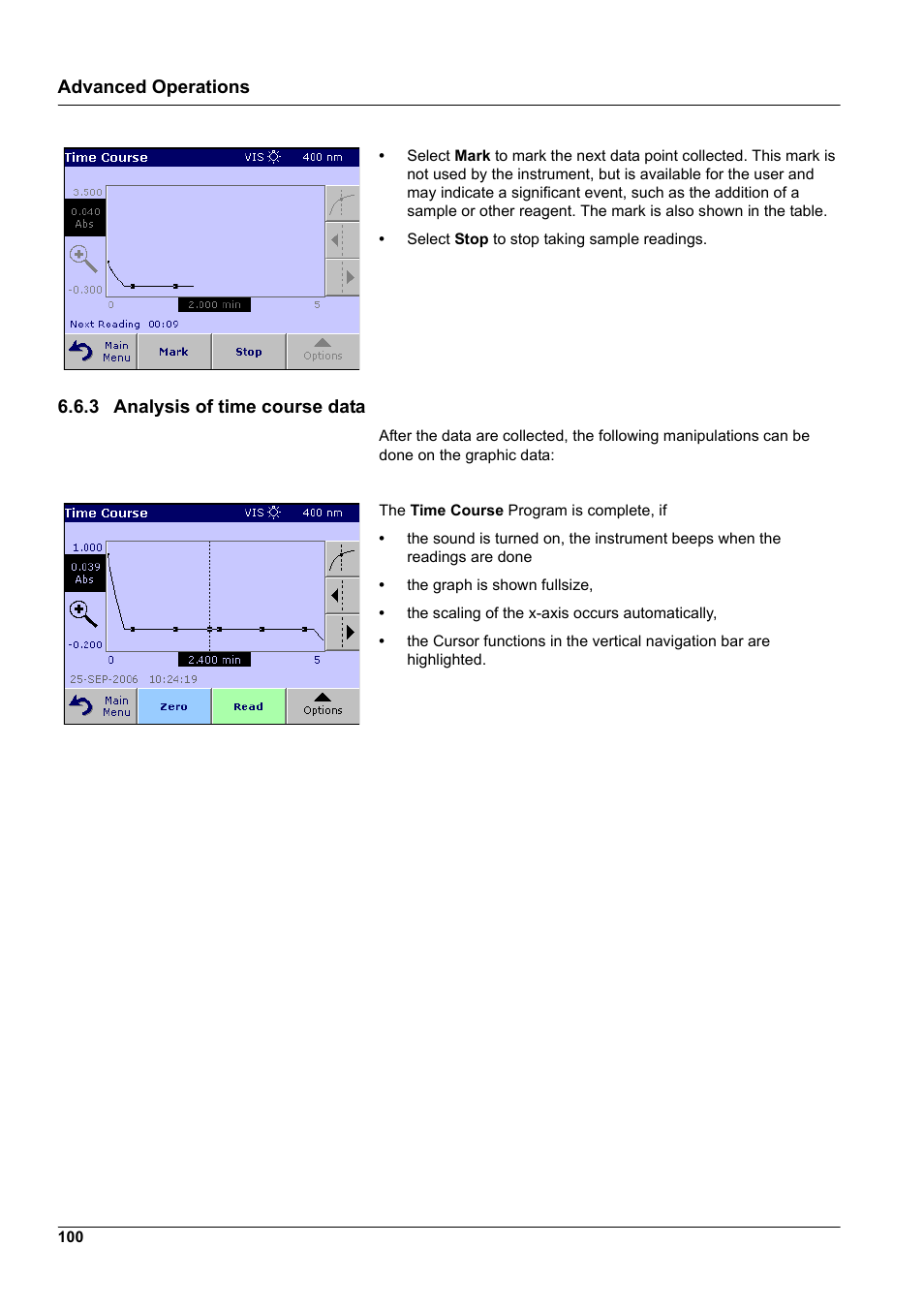 3 analysis of time course data, Advanced operations | Hach-Lange DR2800 eco User Manual | Page 100 / 130
